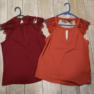 Lot of two Express tops with cute backs!